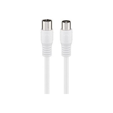 Goobay Coaxial Antenna Cable Double Shielded White 3m - High Quality & Durable Connectivity for Optimal Signal